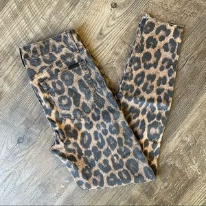 Joe's Jeans The Charlie High Rise Skinny Ankle Leopard size 25
